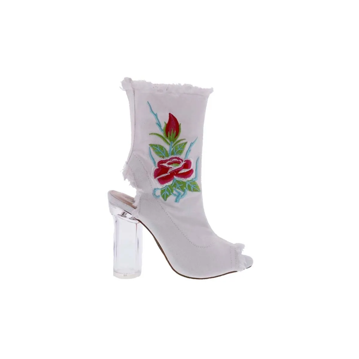 Penny Loves Kenny Roadie Women Pump Bootie In White Denim