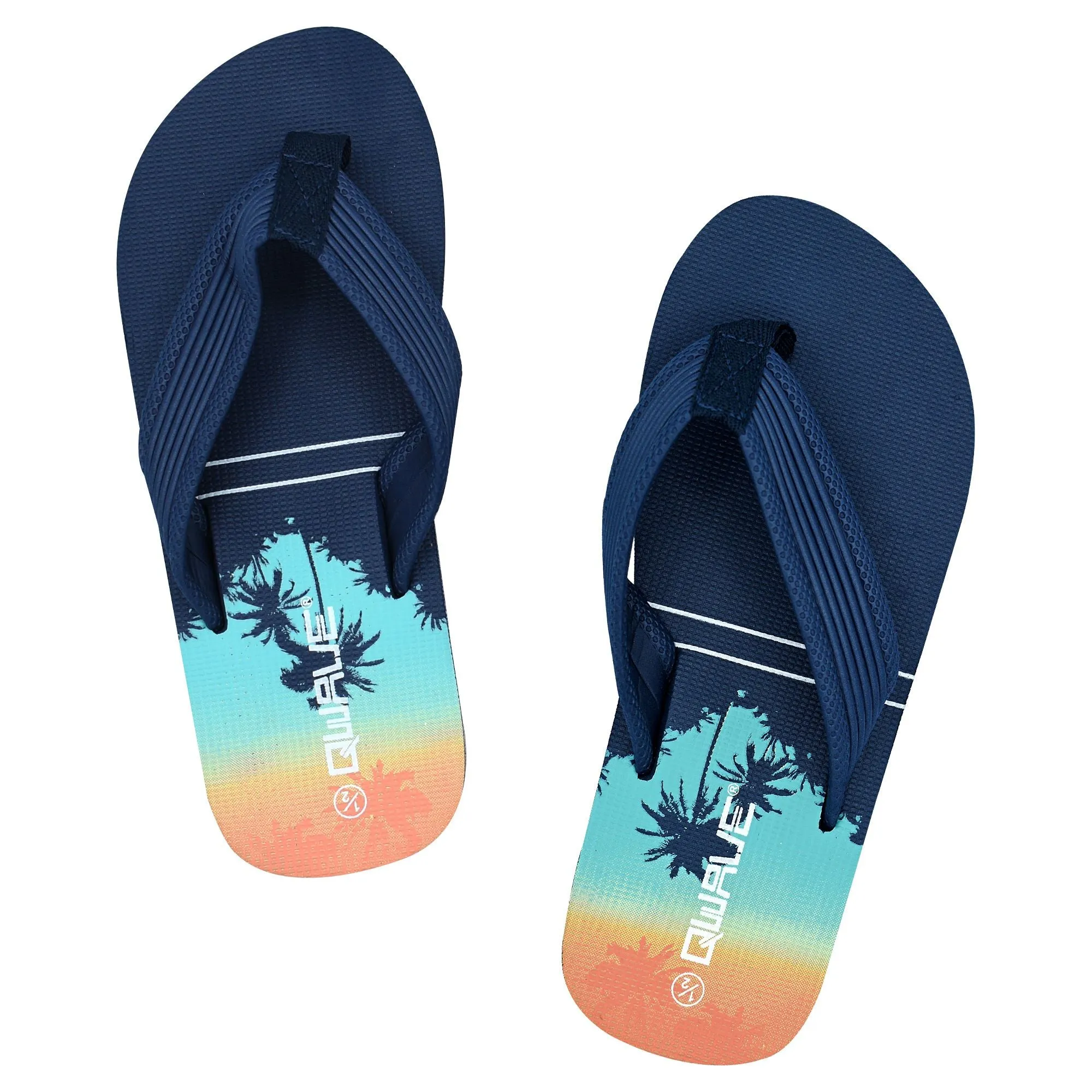 Qwave Youth Palm Tree Flip-Flop - Waterproof, Comfortable and Stylish for Kids