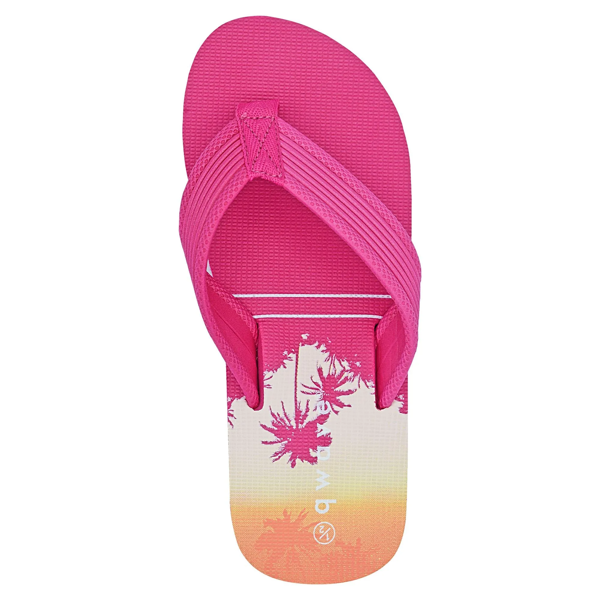 Qwave Youth Palm Tree Flip-Flop - Waterproof, Comfortable and Stylish for Kids