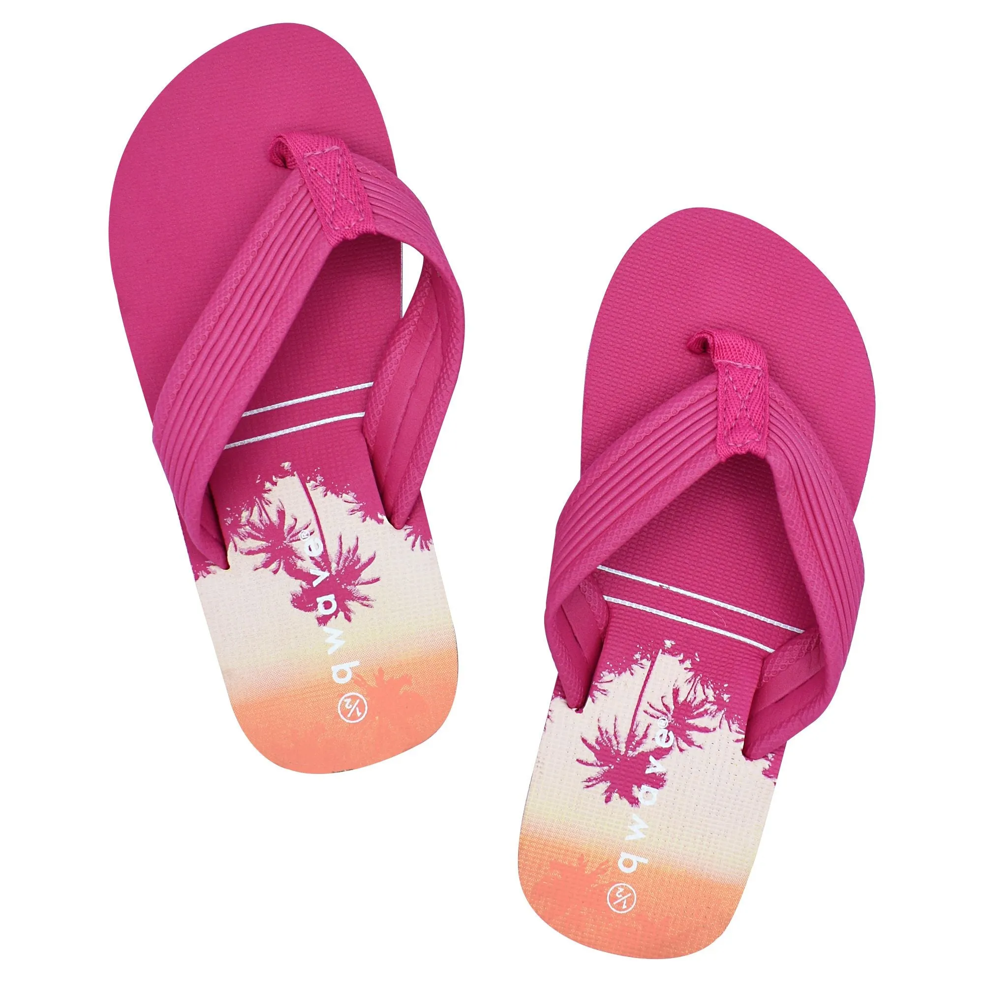 Qwave Youth Palm Tree Flip-Flop - Waterproof, Comfortable and Stylish for Kids