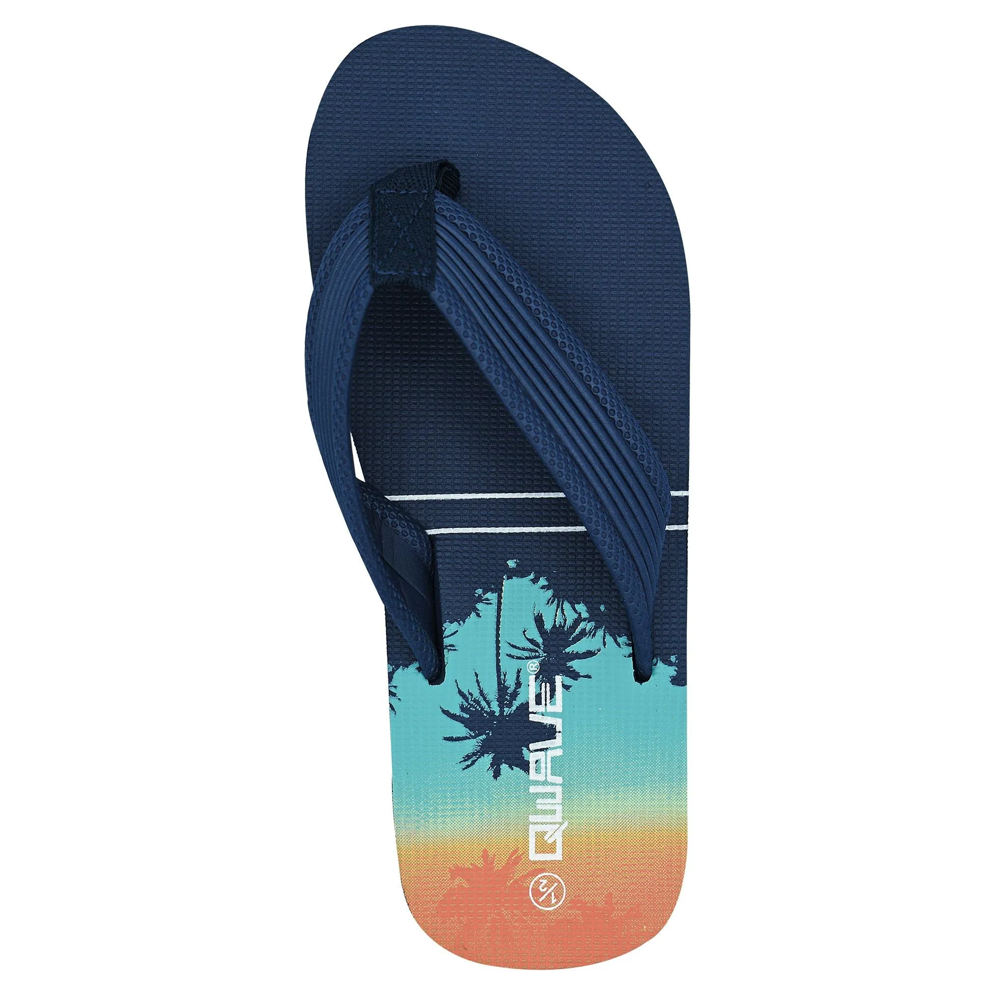 Qwave Youth Palm Tree Flip-Flop - Waterproof, Comfortable and Stylish for Kids