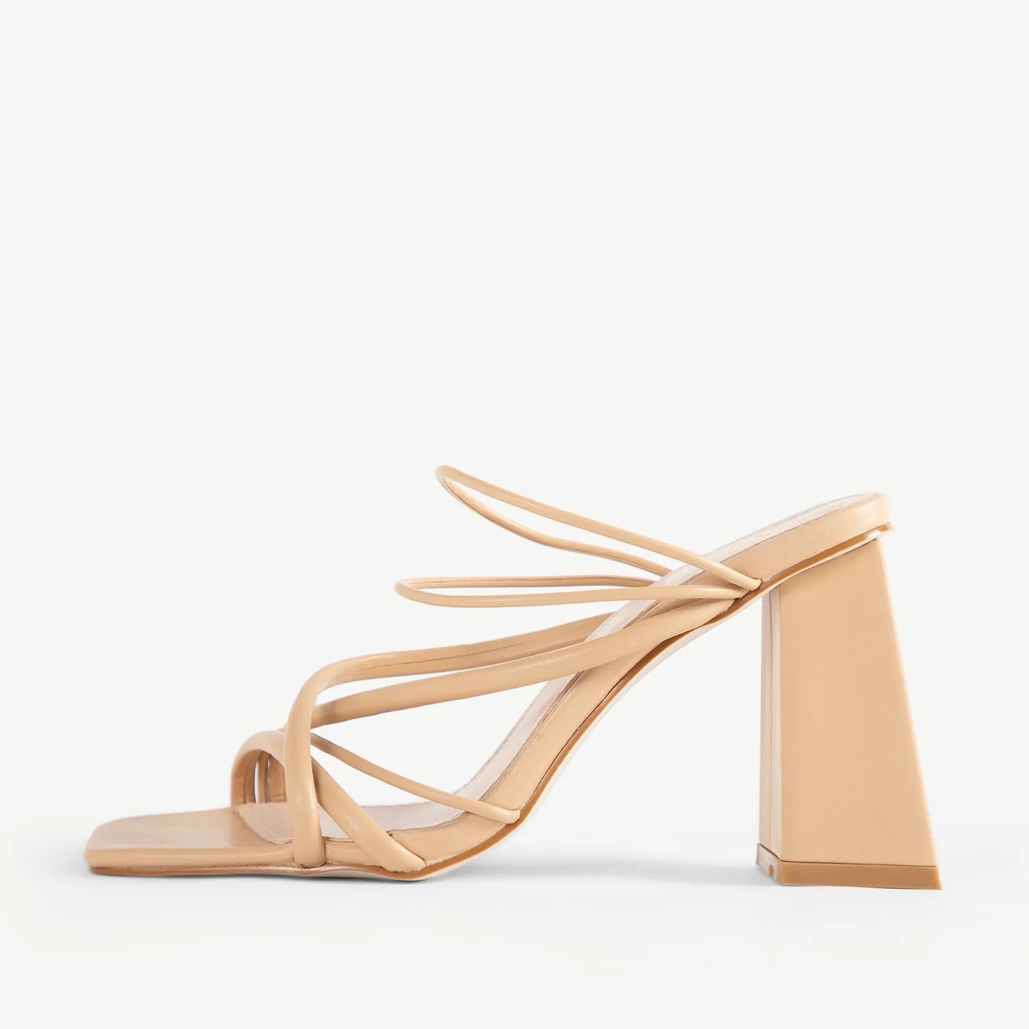 RAID Taryn Block Heeled Mule In Nude