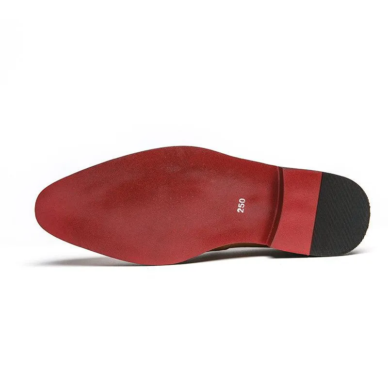 Red Sole Suede Formal Men Loafers - Men Shoes