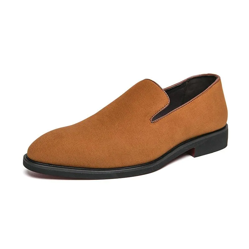 Red Sole Suede Formal Men Loafers - Men Shoes