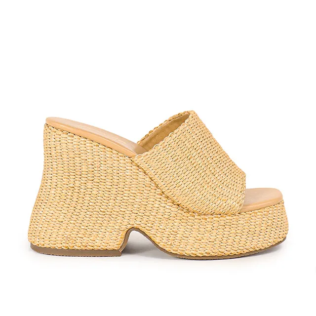 ROLA-1 Raffia Natural Open Toe