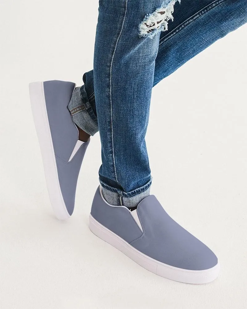 Shaded Pale Pastel Blue Gray Slip-On Canvas Sneakers | Men's | C30M22Y0K30