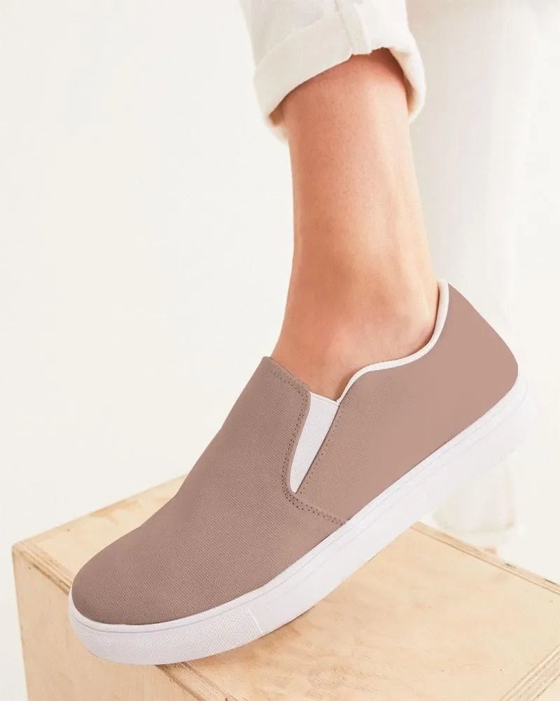 Shaded Pale Pastel Red Brown Slip-On Canvas Sneakers | Women's | C0M30Y30K30