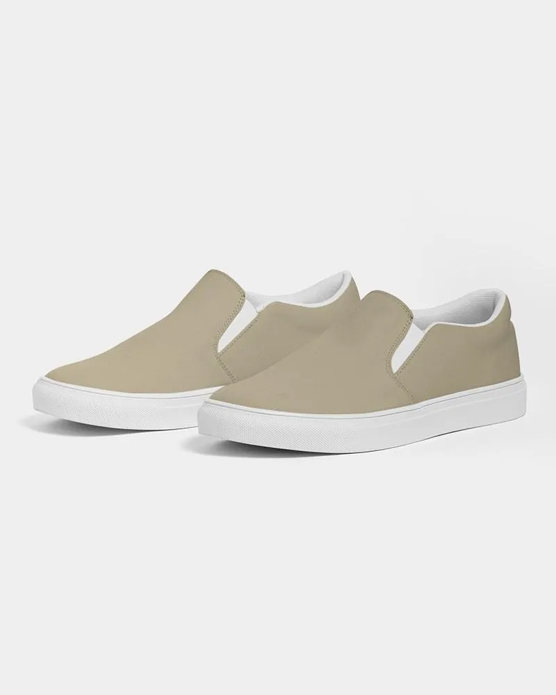 Shaded Pale Pastel Yellow Brown Slip-On Canvas Sneakers | Women's | C0M8Y30K30