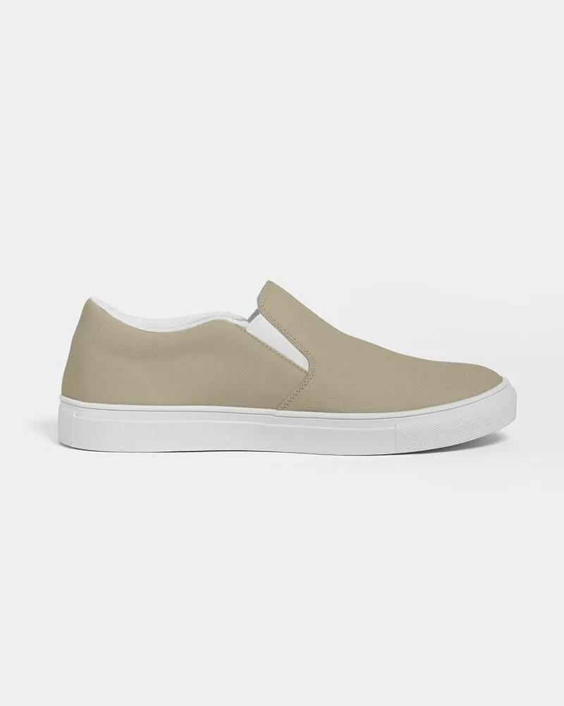 Shaded Pale Pastel Yellow Brown Slip-On Canvas Sneakers | Women's | C0M8Y30K30