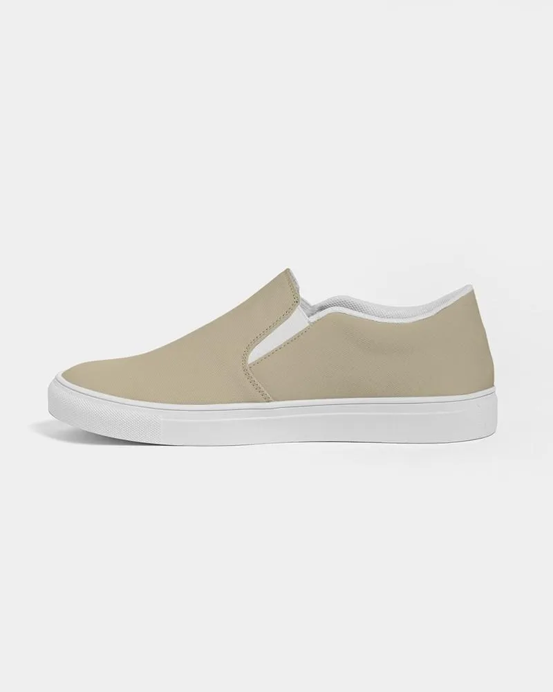 Shaded Pale Pastel Yellow Brown Slip-On Canvas Sneakers | Women's | C0M8Y30K30