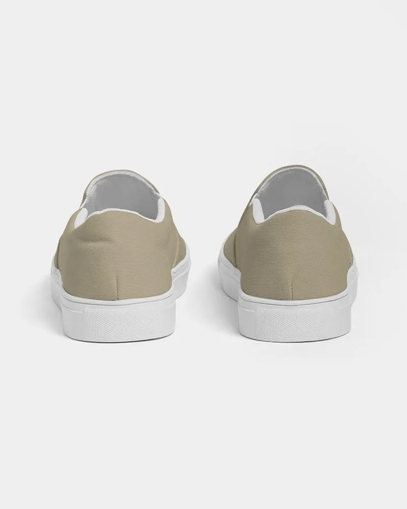 Shaded Pale Pastel Yellow Brown Slip-On Canvas Sneakers | Women's | C0M8Y30K30