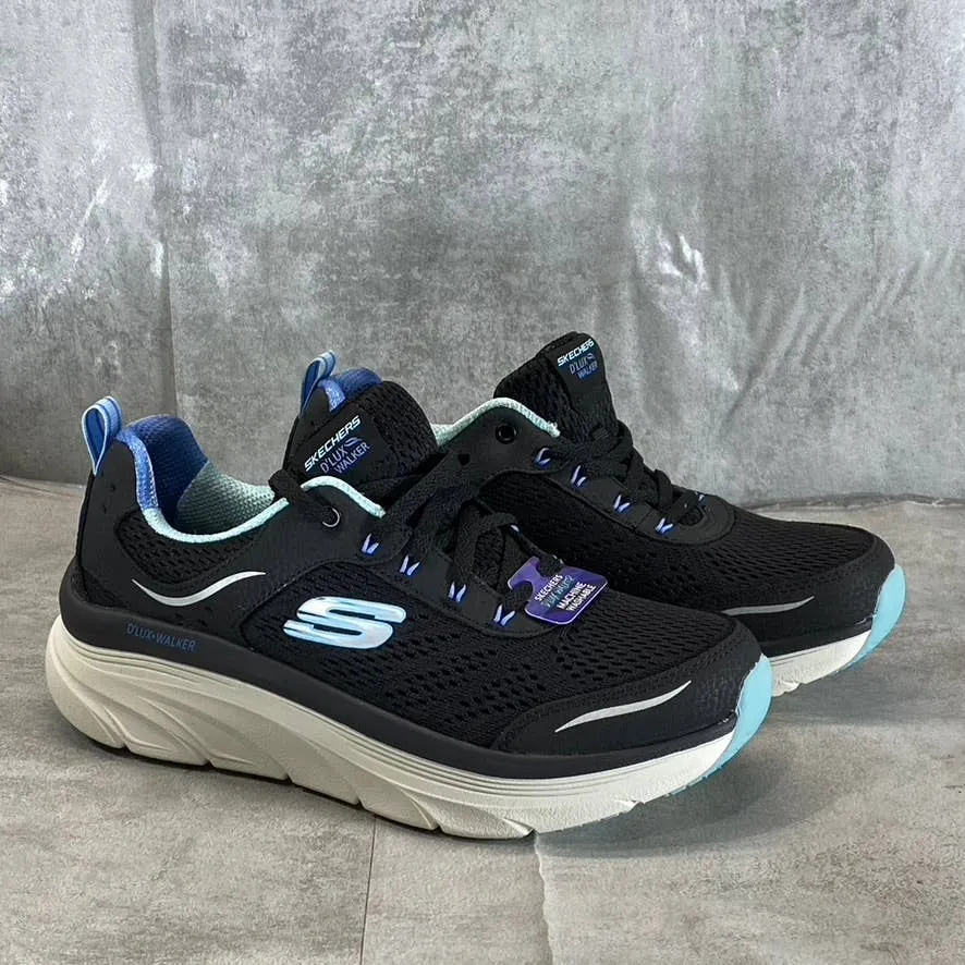 SKECHERS Women's Black/Light Blue D'Lux Walker-Infinite Motion Sneakers SZ 8.5