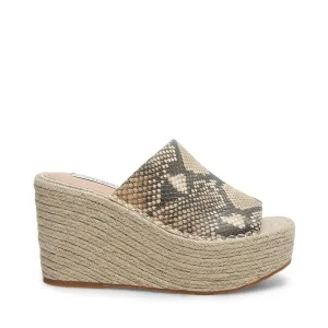 Steve Madden Women's Jog Croc Embossed Espadrille Wedges NAT MULTI