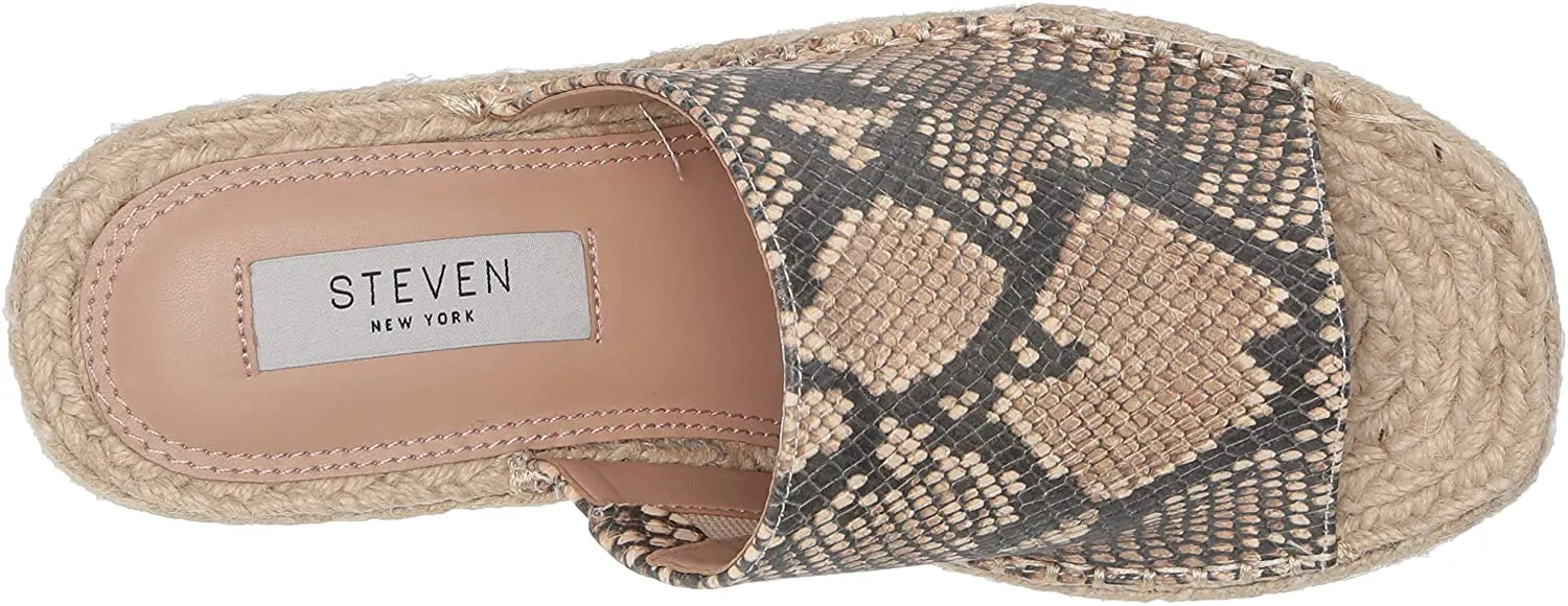 Steve Madden Women's Jog Croc Embossed Espadrille Wedges NAT MULTI