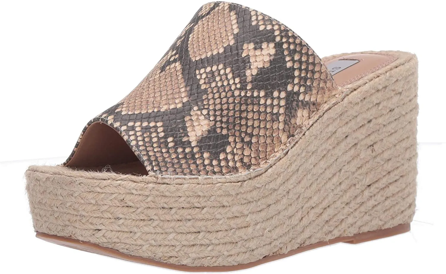 Steve Madden Women's Jog Croc Embossed Espadrille Wedges NAT MULTI