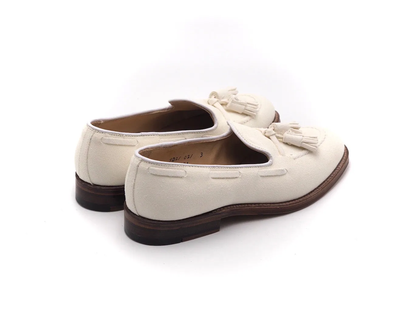 Tassel Moccasin Ivory Calf Suede