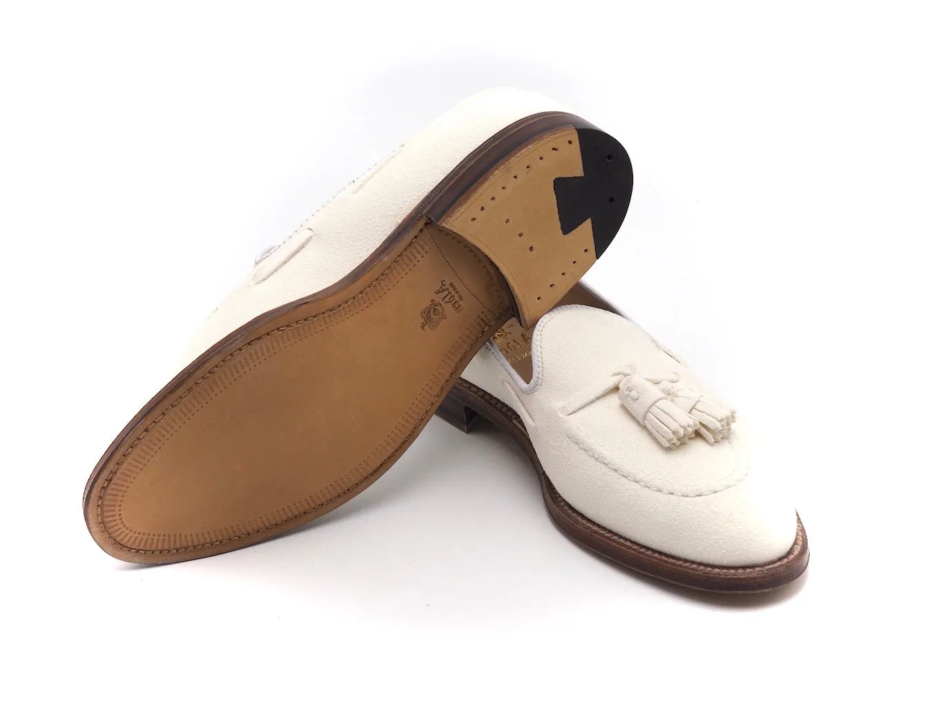 Tassel Moccasin Ivory Calf Suede