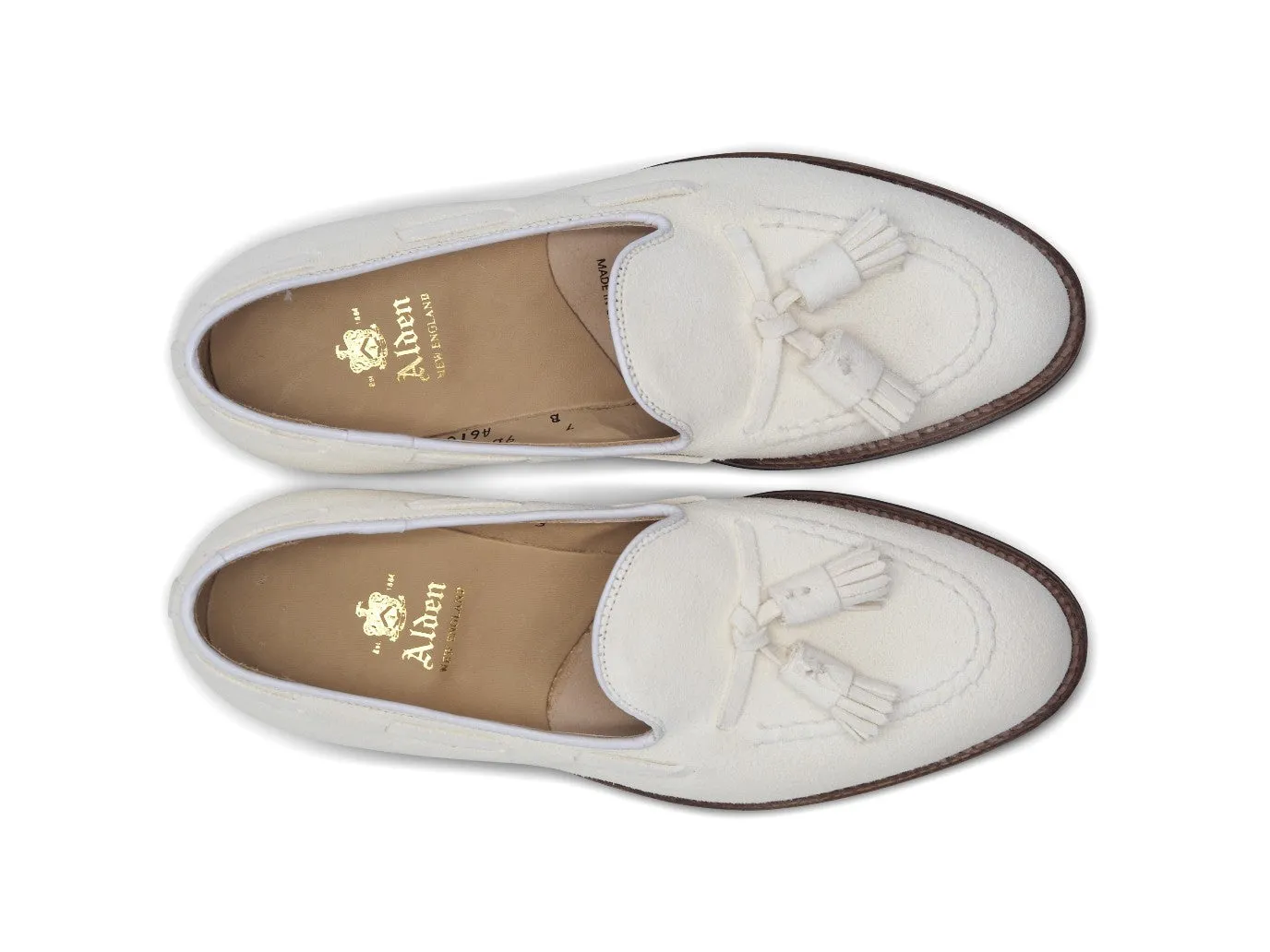 Tassel Moccasin Ivory Calf Suede