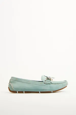 Teal Suede Driving Loafer