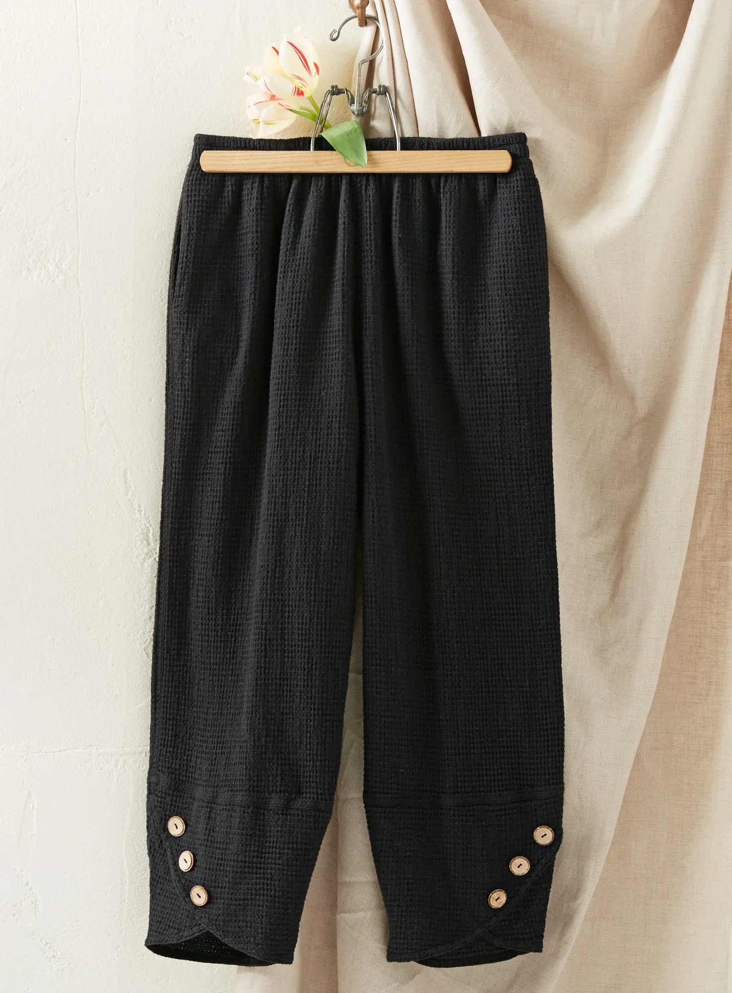 Waffle Weave Ankle Pants