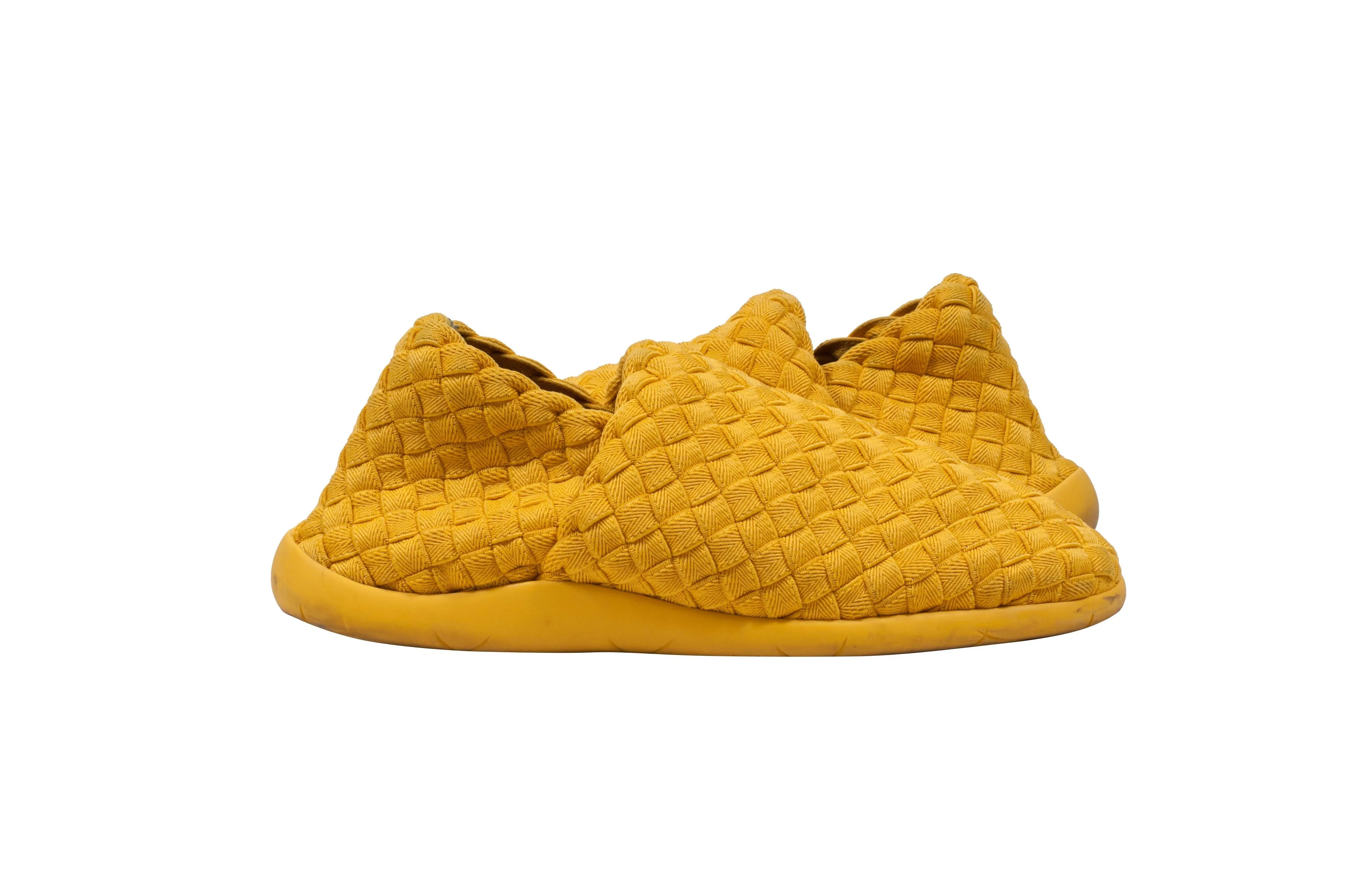 Yellow Intrecciato Slip-On Sneakers