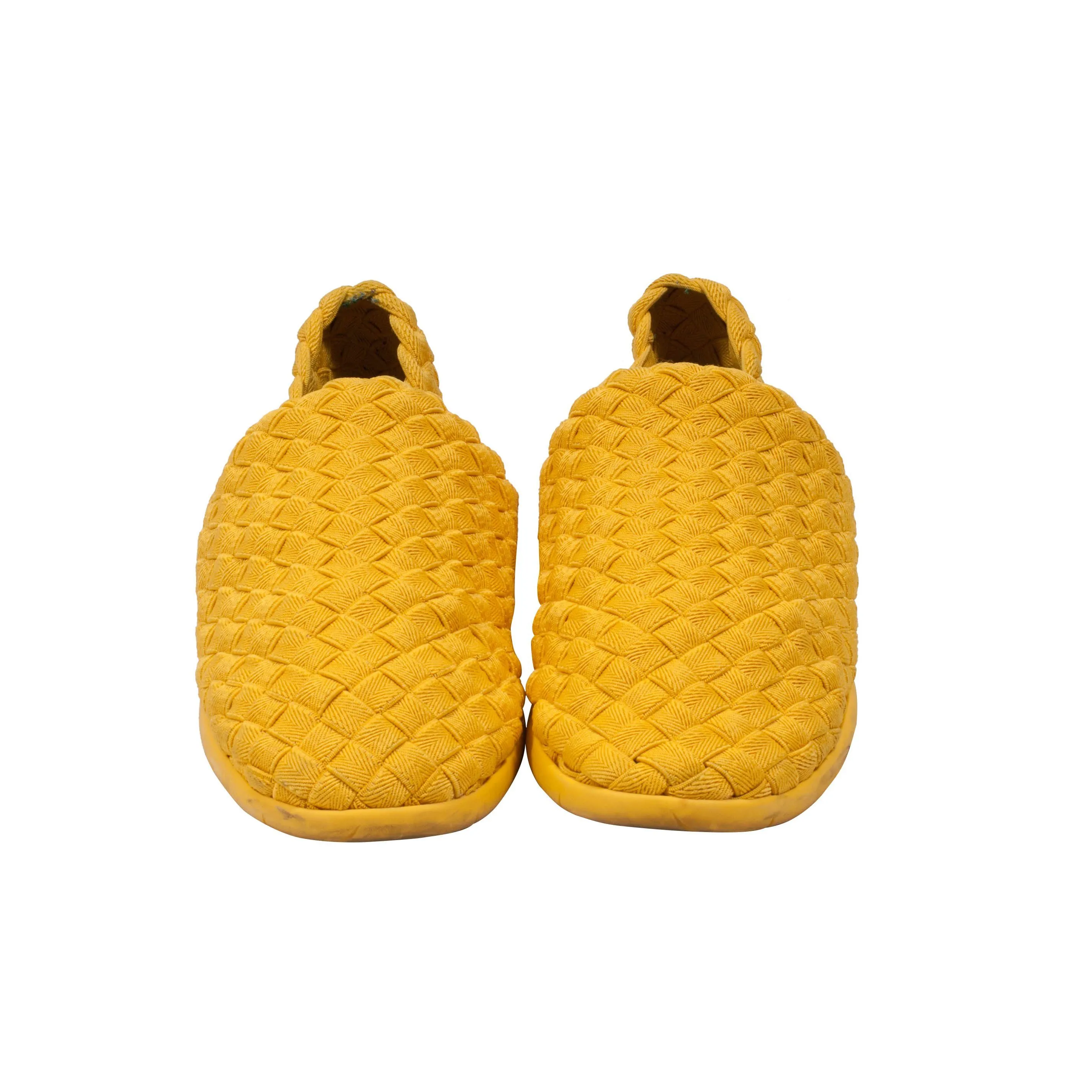 Yellow Intrecciato Slip-On Sneakers