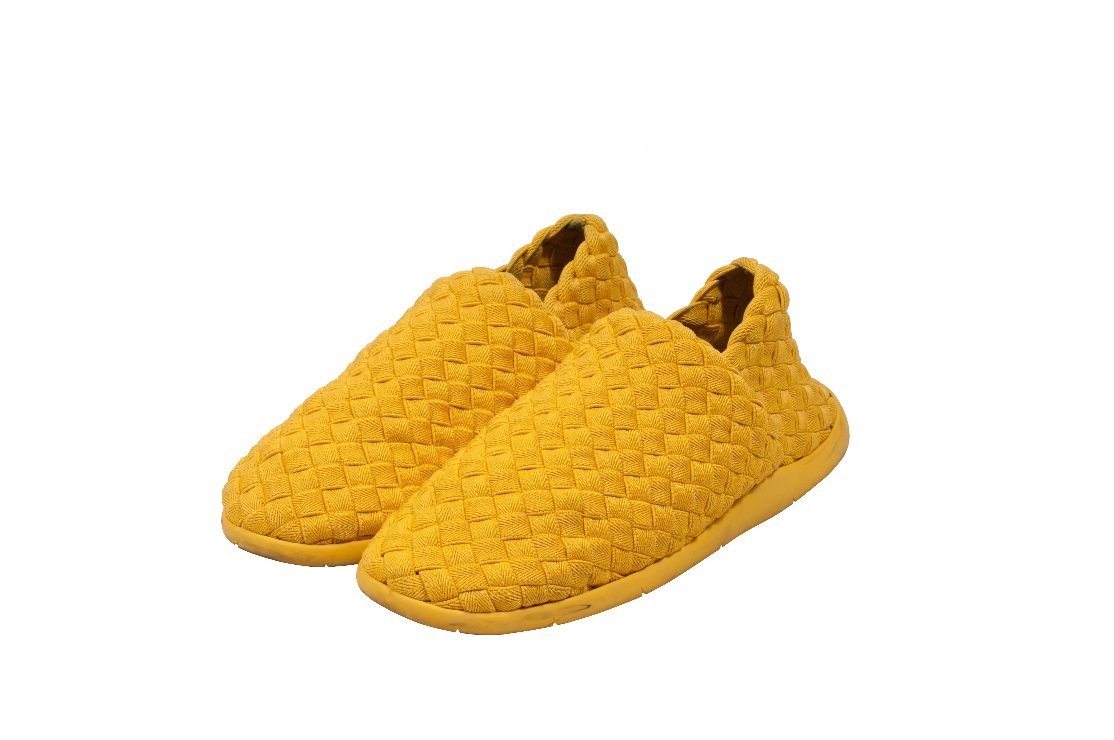 Yellow Intrecciato Slip-On Sneakers