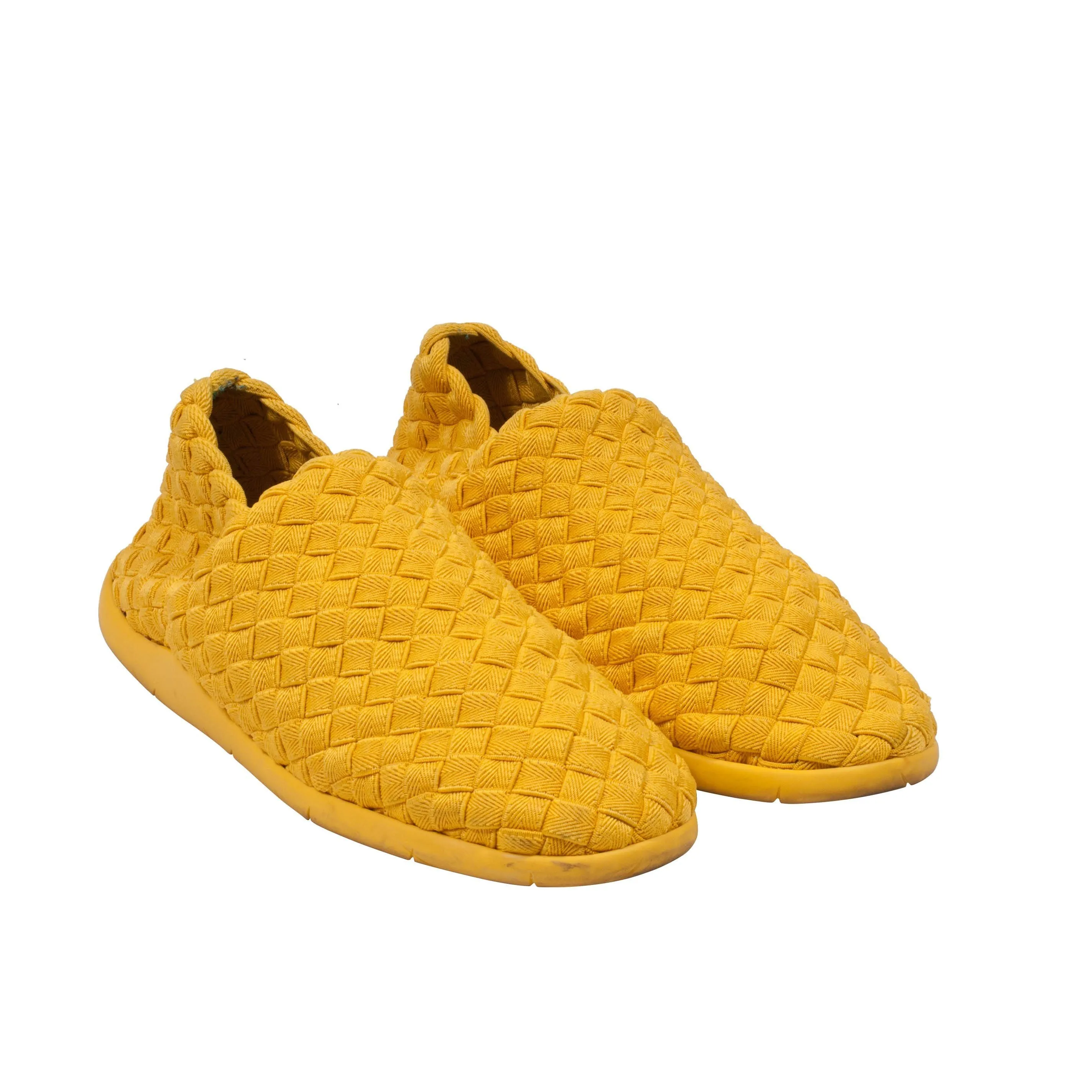 Yellow Intrecciato Slip-On Sneakers